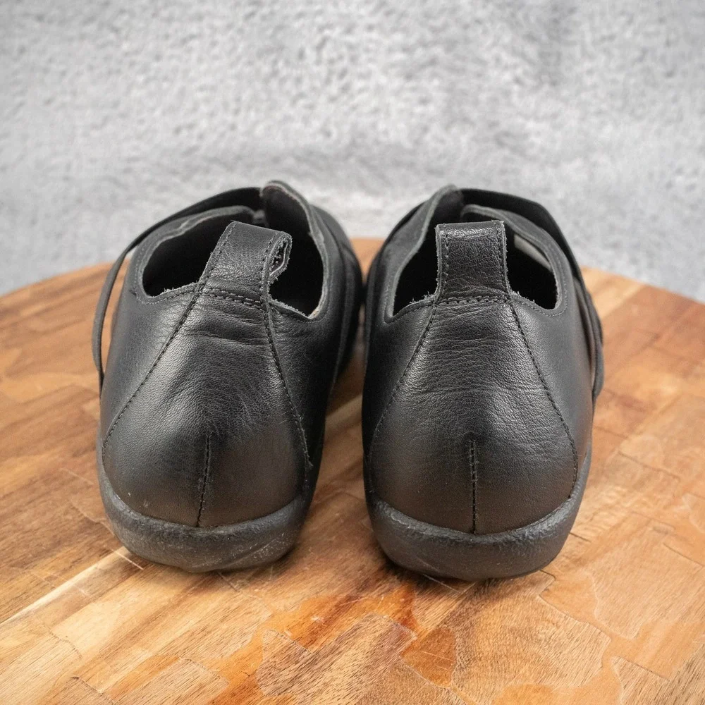NAOT Apera Leather Slip On Cross Strap Orthotic Black Shoe Size 38 EU 7 US - Picture 4 of 6